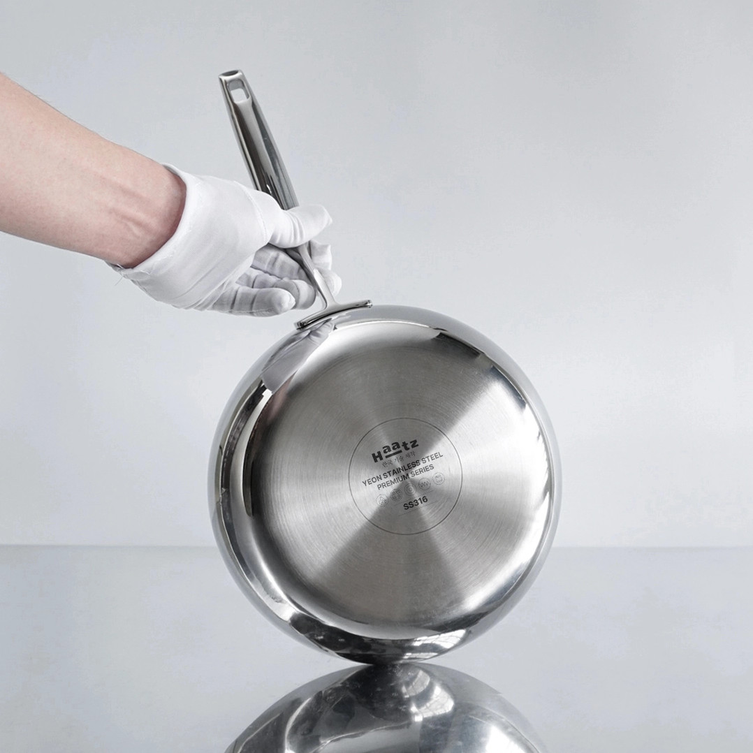 (Phiên Bản Mới) Chảo Sâu Lòng 28cm Inox316 Haatz HYP928 Dùng Cho Mọi Loại Bếp - Hàng Chính Hãng