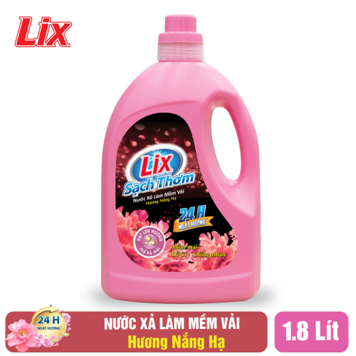 Nước xả làm mềm vải Lix sạch thơm hương nắng hạ 1.8L - 17601