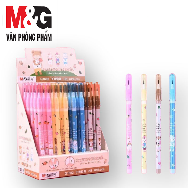 Bút chì khúc M&amp;G AMPQ1602 thân có hình Mèo, Thỏ, Gấu