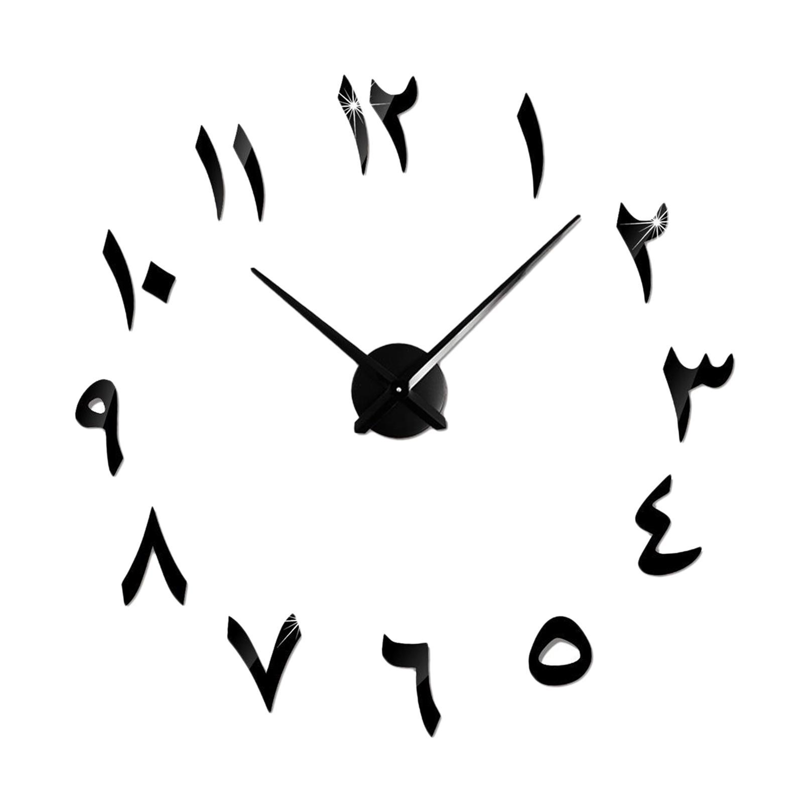 2 Pieces Wall Quartz Clock Adjustable Clocks 3D DIY non-ticking clock