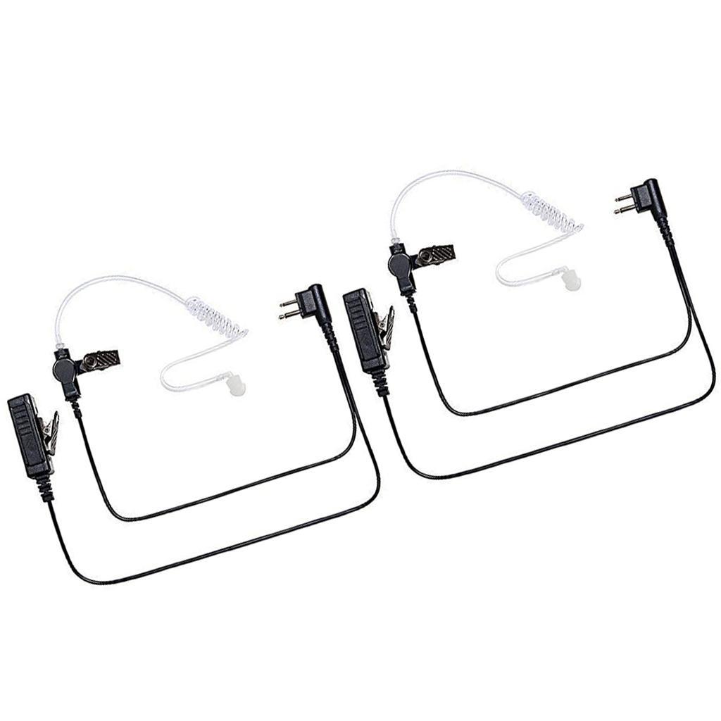 2Pcs Radios Earpiece Headset 2-Pin  Acoustic Tube   Earpiece