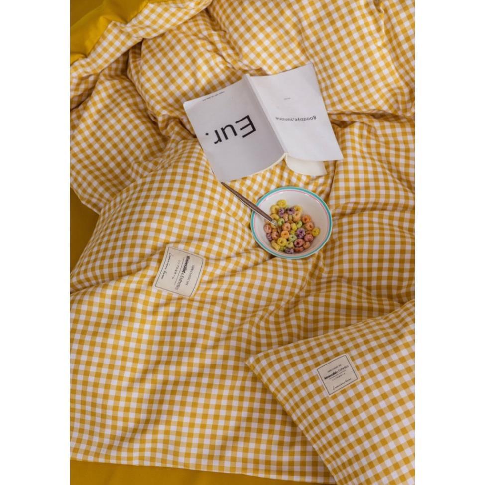 Bộ chăn ga gối Cotton TC Chăn ga gối sọc caro 4 món