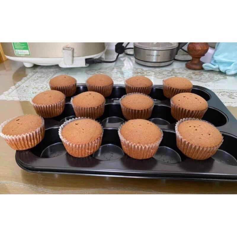 Khuôn cupcake đen 12 ô lớn