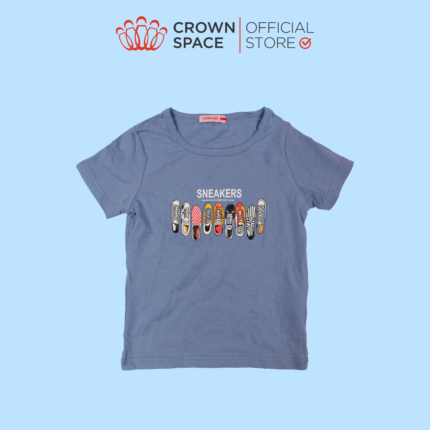 Áo Phông Bé Trai Có Cổ Sneakers Chính Hãng Crown Kids Fashion CKBS2111108 TShirt Vải Cotton Thoáng Mát Từ Size 1-5 3 Màu