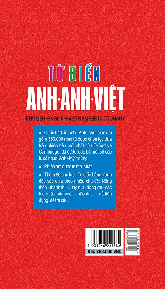 Sách Từ Điển Anh Anh Việt Phiên Bản Bìa Cứng Màu Đỏ - Giải Nghĩa Đầy Đủ Ví Dụ Phong Phú