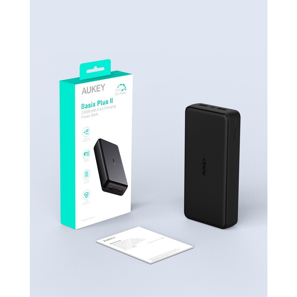 Pin Sạc Dự Phòng AUKEY PB-N93 20000mah Sạc Nhanh 22.5W - Công nghệ PD20W &amp; QC3.0 - Sạc Nhanh Nhiều Thiết Bị - Hàng Chính Hãng