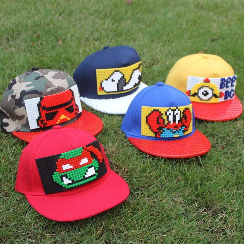 Hoạt Hình Miếng Dán Cường Lực Mũ Lưỡi Trai Bóng Chày Tự Làm Khối Mũ Snapback Hip Hop Dành Cho Nam Nữ Có Thể Tháo Rời Tùy Chỉnh DIY Mũ Bóng Chày