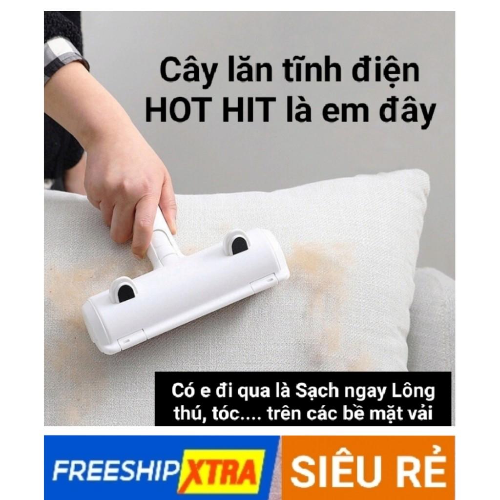 Cây lăn tĩnh điện hút lông chó mèo, cây lăn đa năng hút sạch lông, tóc rụng trên thảm, sofa, quần áo