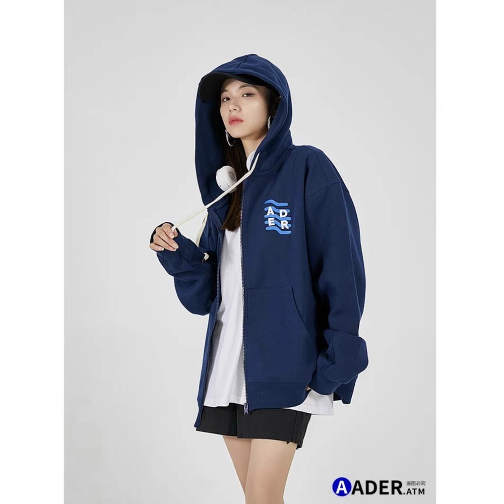 Áo Khoác Hoodie Nữ Dây Kéo Họa Tiết Chữ Thêu ADER Chất Nỉ Mềm Mịn Mẫu Mới Kgia fashion