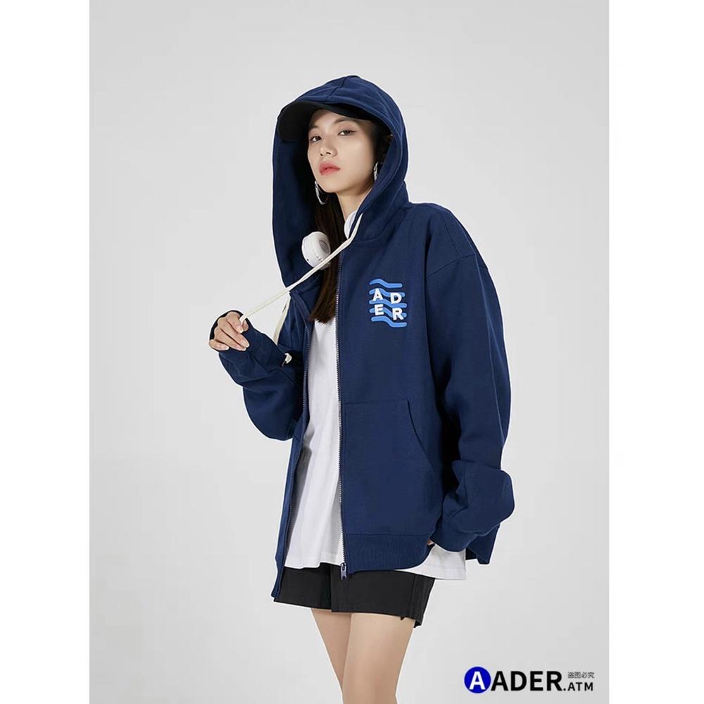 Áo Khoác Hoodie Nữ Dây Kéo Họa Tiết Chữ Thêu ADER Chất Nỉ Mềm Mịn Mẫu Mới GKM FASHION