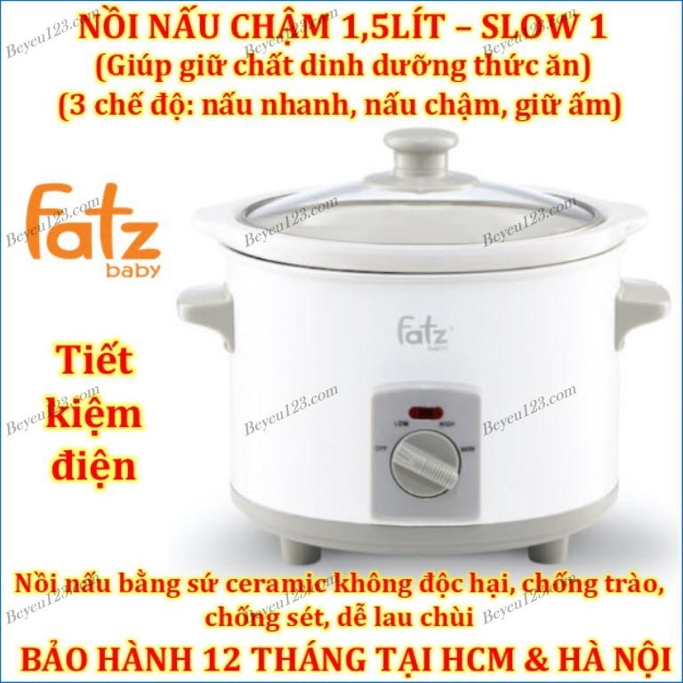 NỒI NẤU CHẬM 1,5 LÍT FATZ BABY FB9015MH - Hàng Chính Hãng