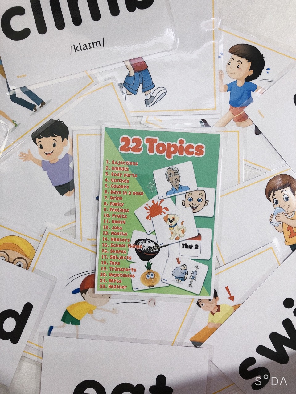 Flashcards 22 chủ đề dạy Tiếng Anh cho trẻ mầm non ( 278 thẻ )