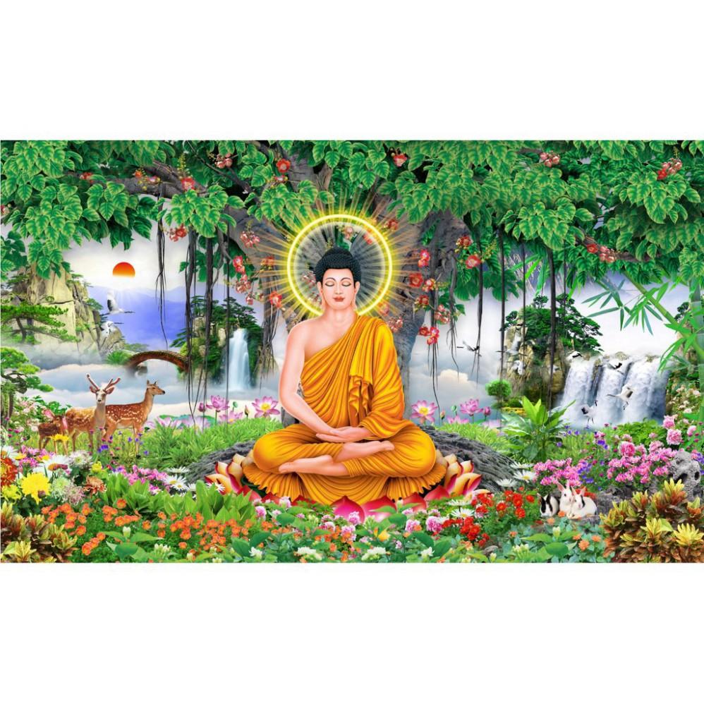 Tranh dán tường Phật Thich Ca cây bồ đề UD0825