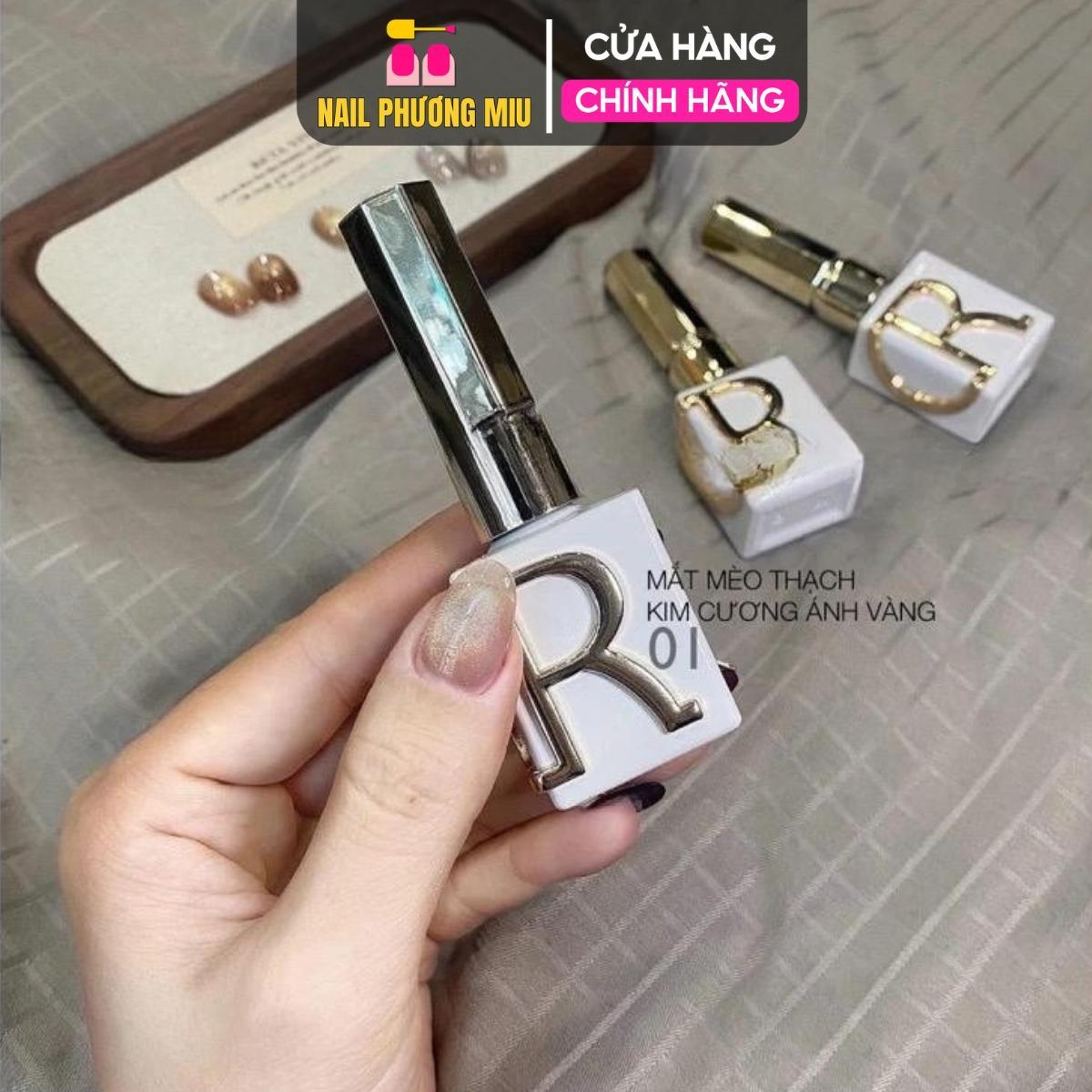 Sơn Gel Mắt Mèo Thạch Kim Cương Ánh Vàng Số 1 CR01 Siêu Lấp Lánh Làm Nail Chất Sơn Dirse Đậm Đặc