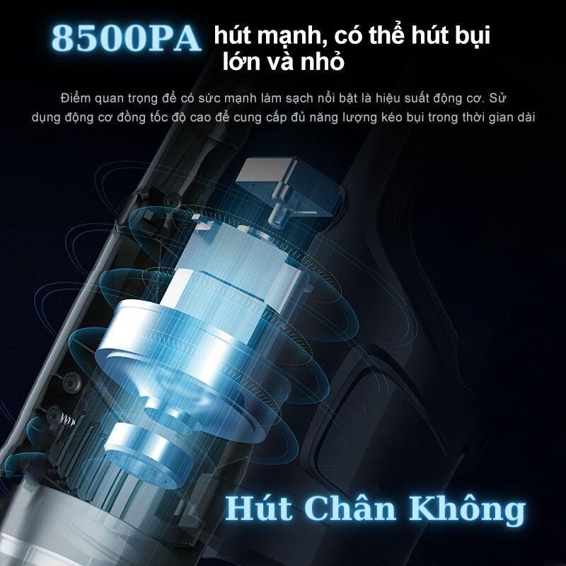 Máy Hút Bụi Cầm Tay Mini Không Dây Pin Sạc, Lực Hút Siêu Mạnh12000PA, Hút Bụi Ô Tô, Giường Nệm, Sofa, Laptop Nhỏ Gọn, Đa Năng, Dễ Sử Dụng