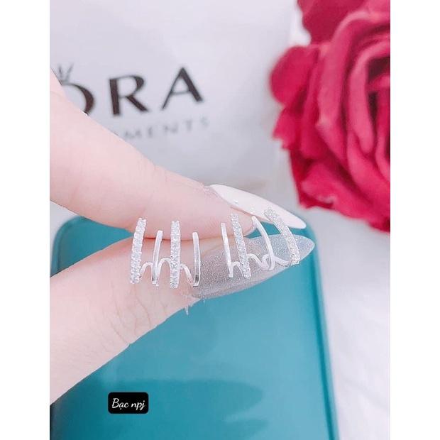 Bông tai cá tính , Hoa tai bạc nữ ️ Siêu Hot ️ -Bạc Npj