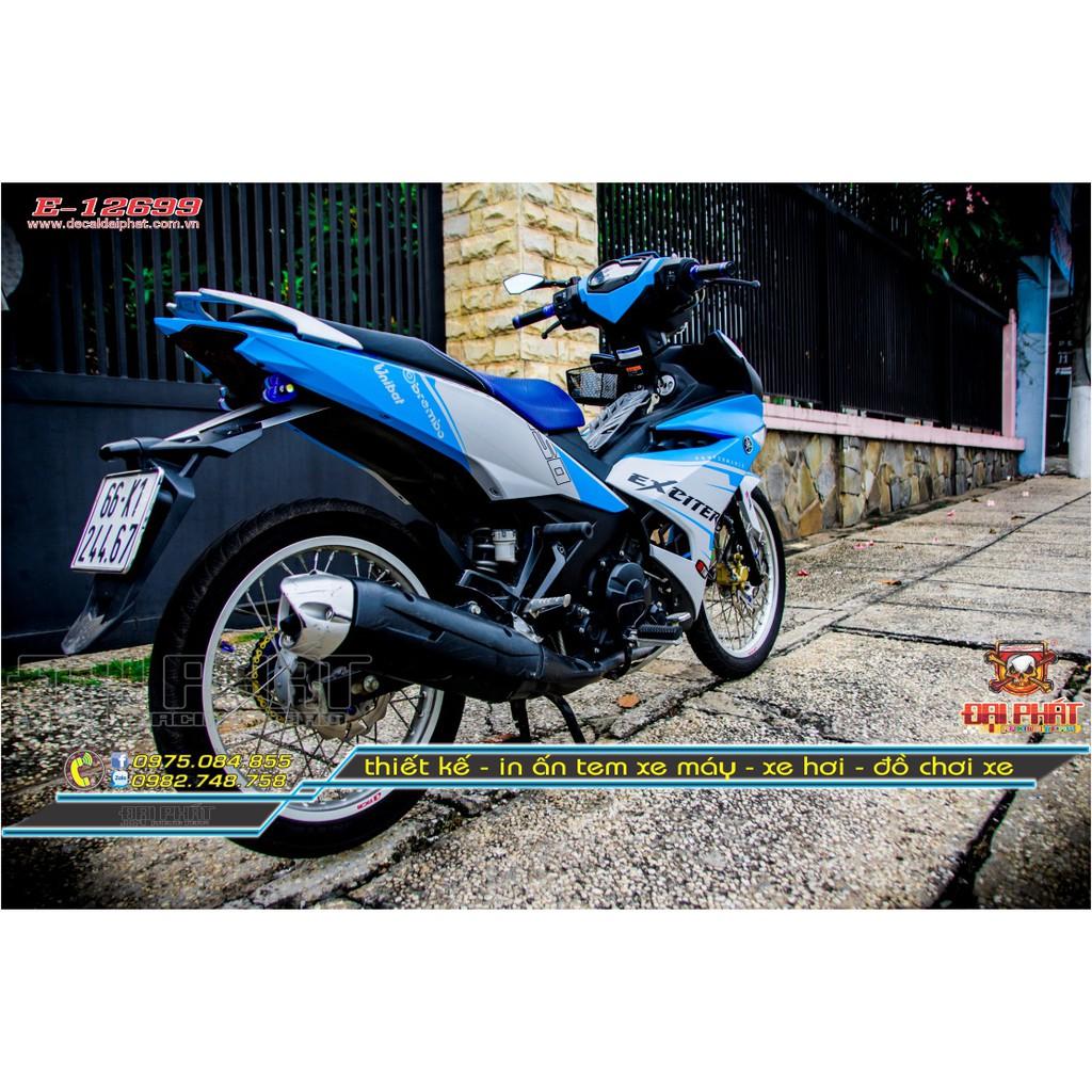 Tem Trùm Xe Exciter 150 Ducati Xanh Bạc - E-12699