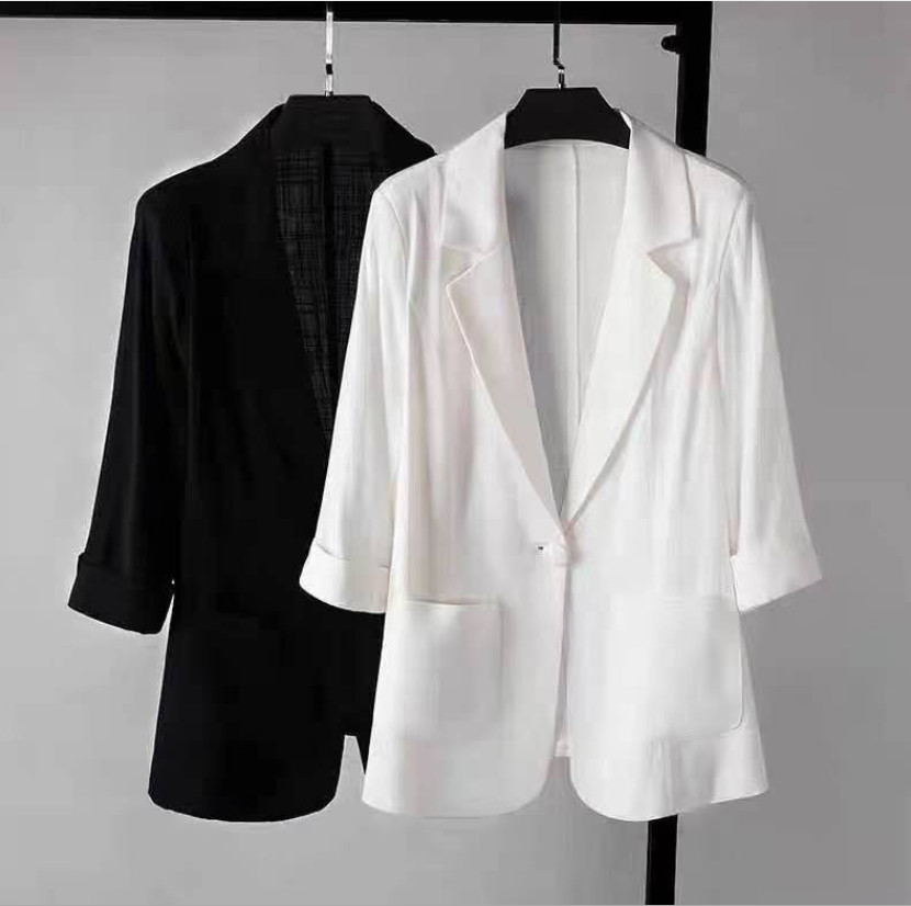 Áo blazer- Áo vest nữ công sở, chất liệu đũi, dáng suông basic CS05