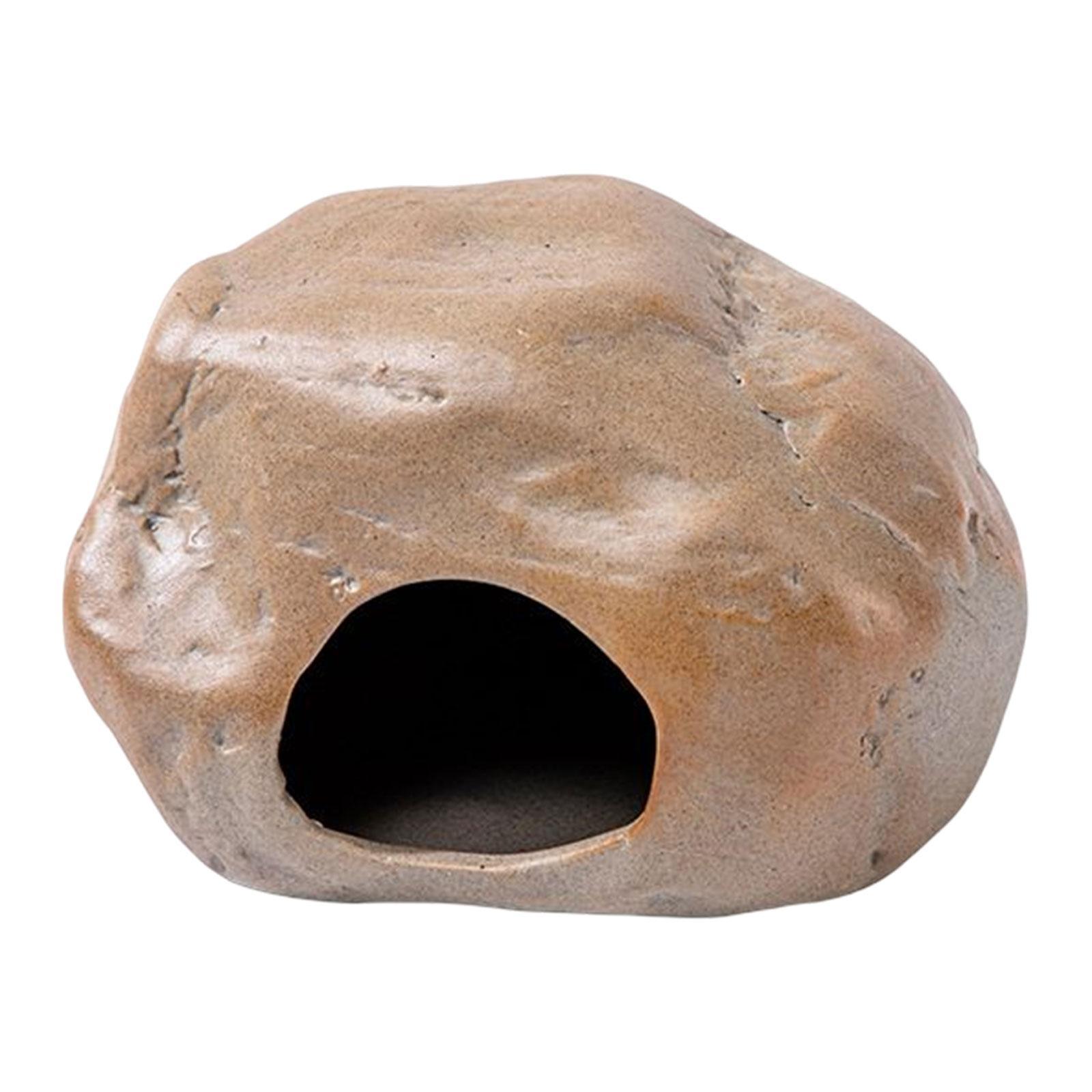 Stone Shape Hamster Hideout House Landscaping Hideaway Small Animals Cage Pets Habitat House Critter Bath for Dwarf Chipmunk Mice Gerbils