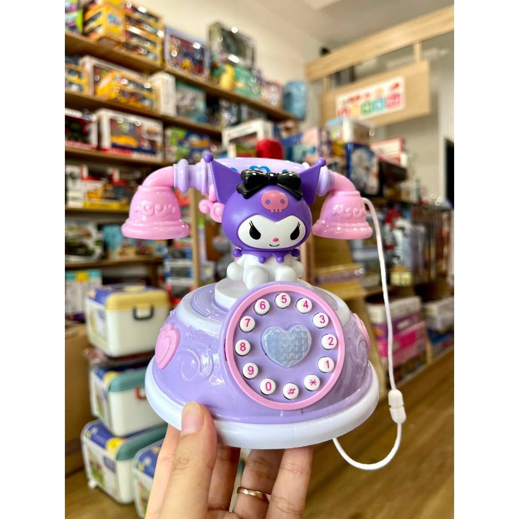 Đồ chơi điện thoại bàn KUROMI có nhạc, có đèn dễ thương, Đồ chơi điện thoại cho bé