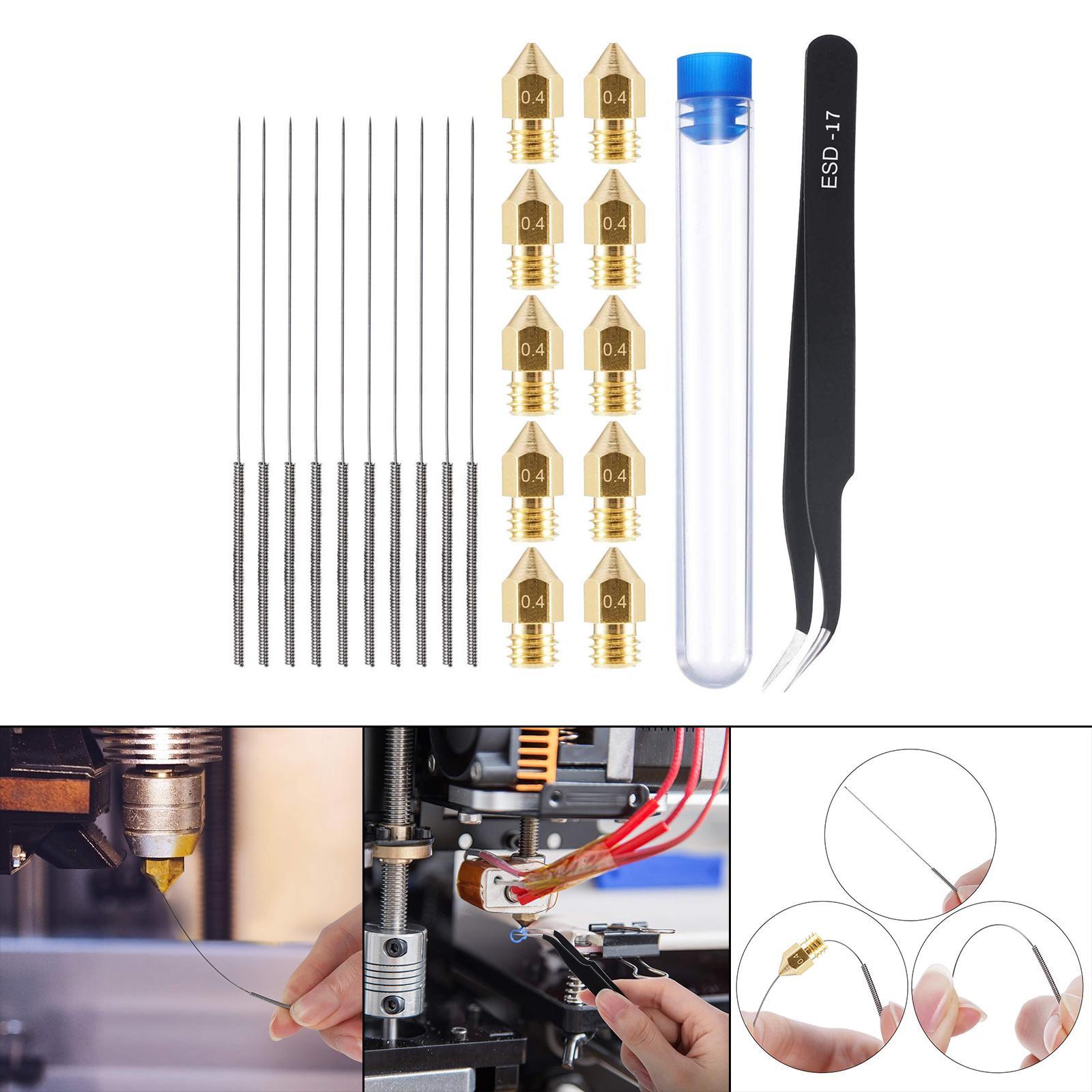 Brass  0.4mm Nozzle CleaningTool Kit  Tweezers for  Set A