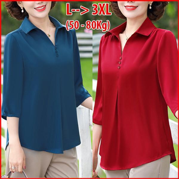 Áo Kiểu Trung Niên Cổ Sơ Mi Sang Trọng , Áo Trung Niên Để Tặng Mẹ Tặng Bà Có Big Size