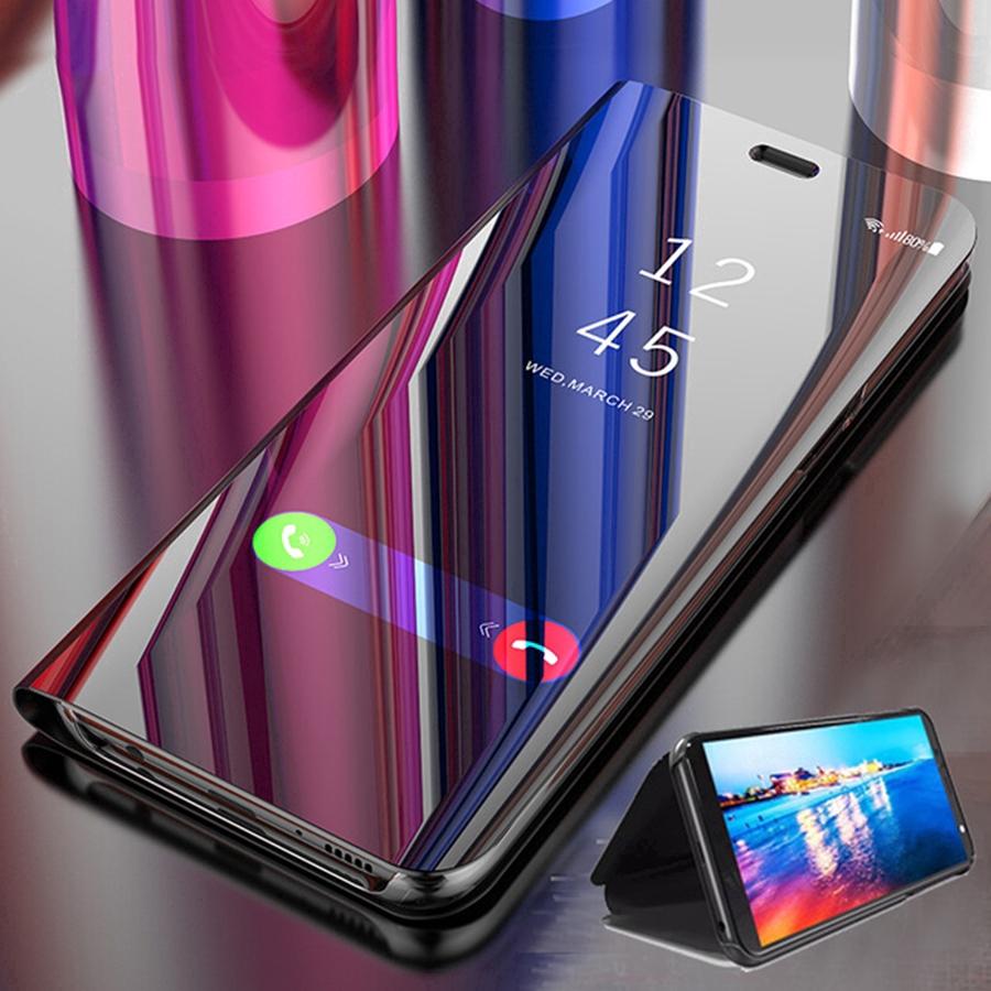 Cho Samsung Galaxy A02S Ốp điện thoại tráng gương thiết kế dạng ví gập sang trọng