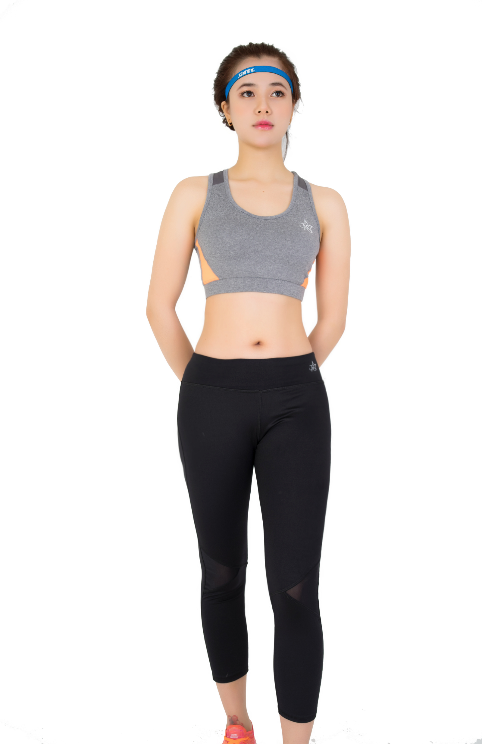 Quần tập legging thể thao lỡ nữ phối lưới