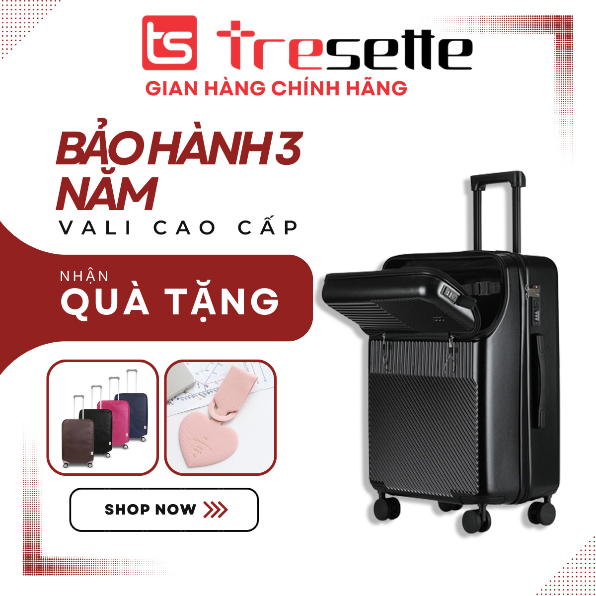 BFQ2ST500KTL: giảm 8% cho đơn từ 500K [SIZE 20 INCH] Vali kéo Cao Cấp nhập khẩu Hàn Quốc Tresette 6015 Có Ngăn Đựng Latop, Cổng sạc USB CAO CẤP