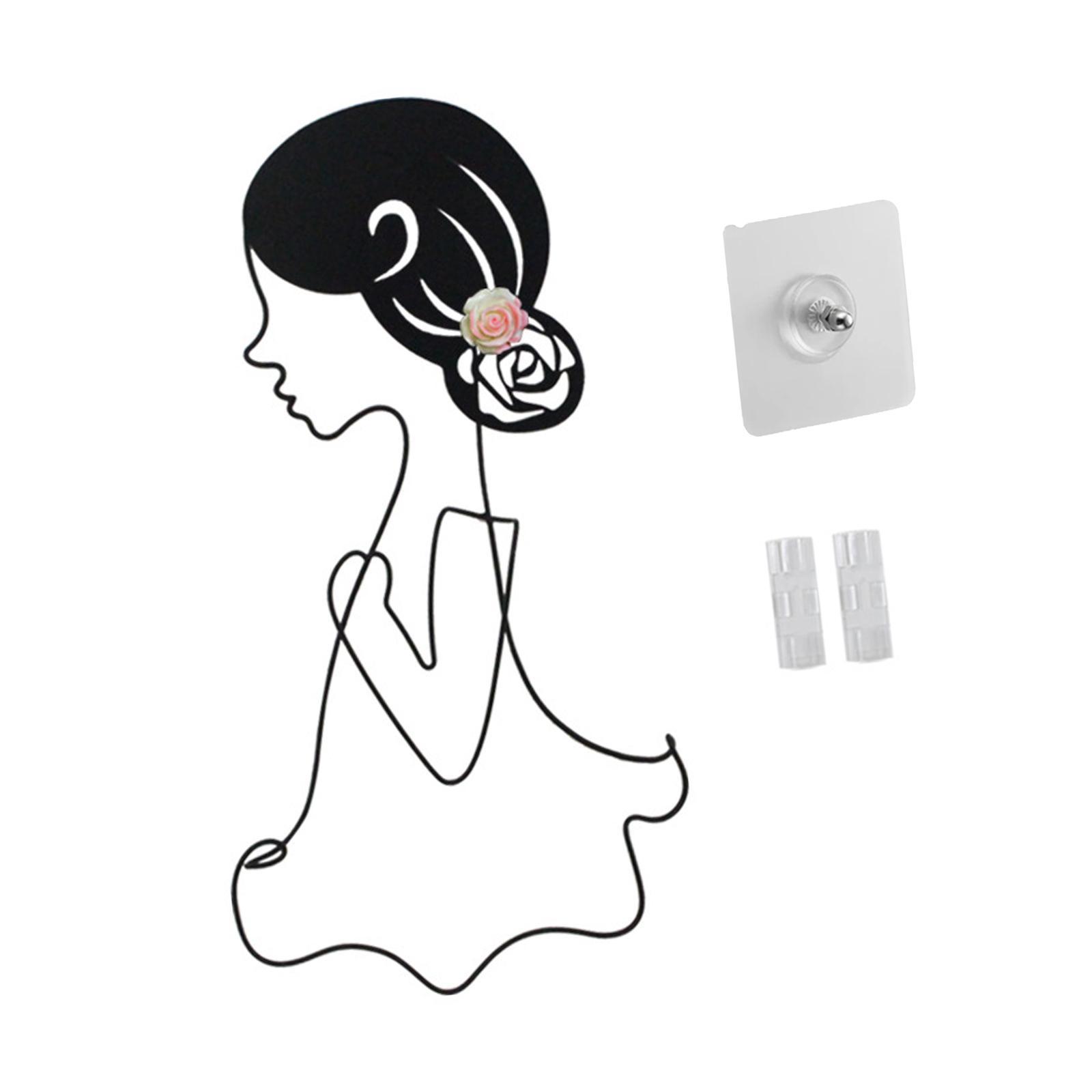 Silhouette Wall Sculptures Wall Hanger Background Girls Metal Wall Art Decor