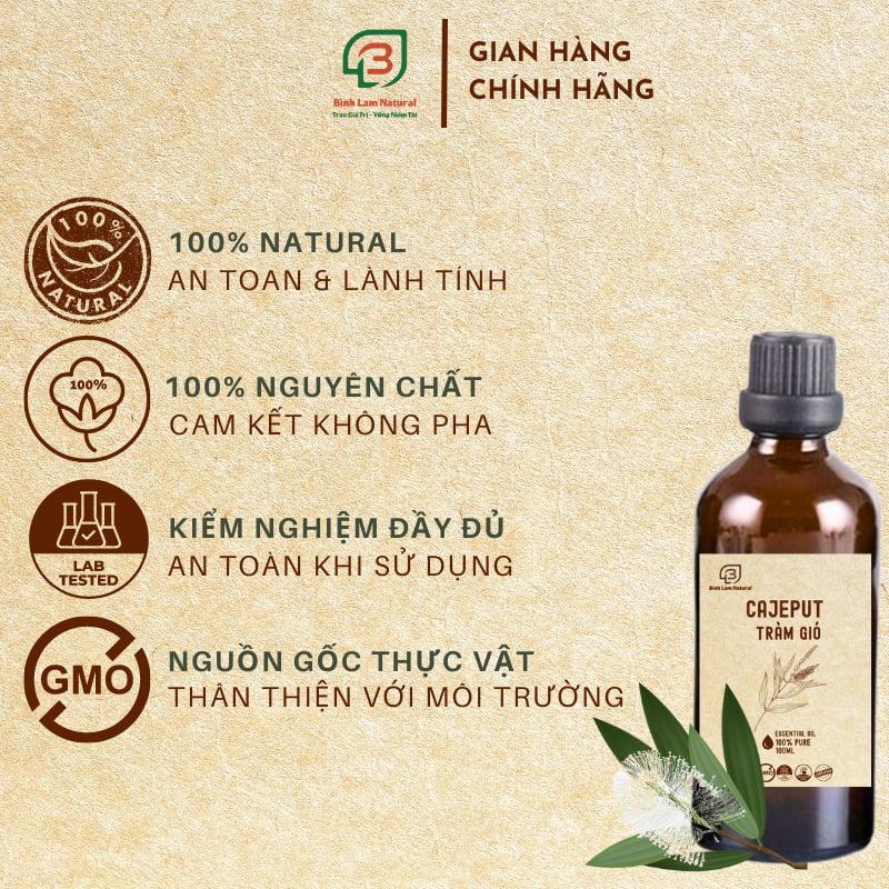 Tinh dầu tràm gió nguyên chất giữ ấm cho bé, khử mùi, kháng khuẩn, đuổi muỗi Bình Lam Natural 100ml