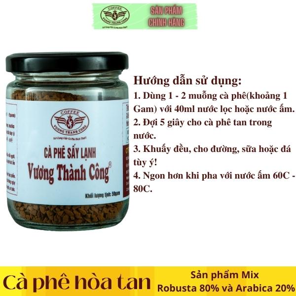 Cà phê hòa tan nguyên chất Vương Thành Công, tinh cà phê nguyên chất, thơm ngon, hậu ngọt, chất lượng