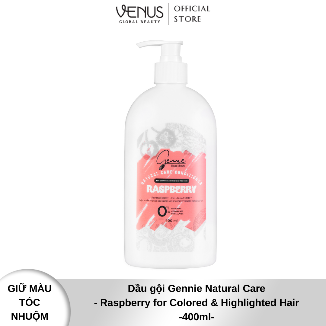 Dầu Xả Gennie Natural Care Chiết Xuất Raspberry Dành Cho Tóc Nhuộm Và Tóc Highlight 400ml Chính Hãng