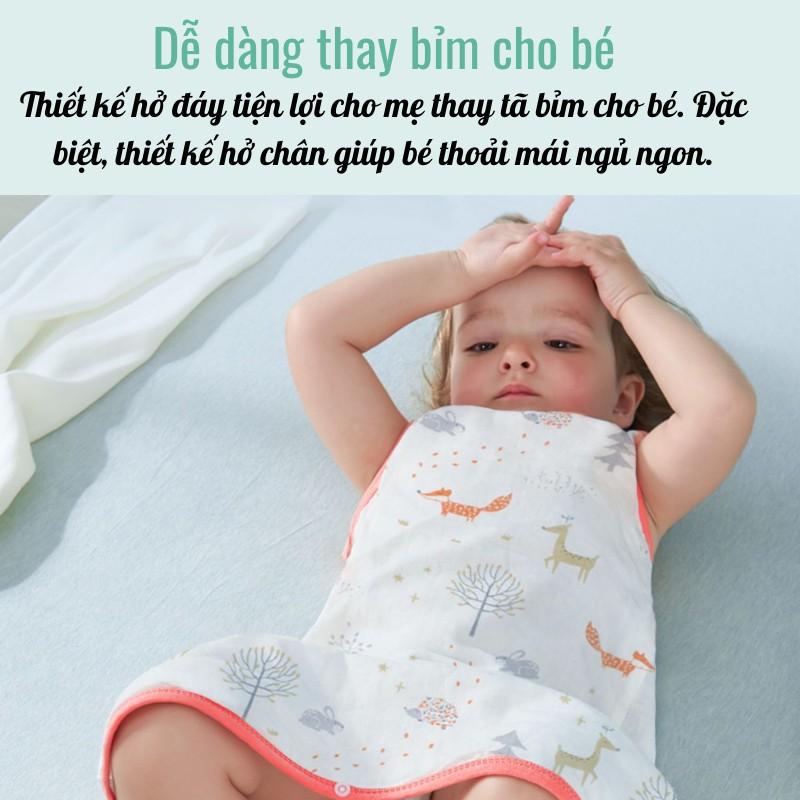 Túi Ngủ Cho Bé/ Túi Ngủ Trẻ Em Hè Thu Kiểu Dáng Ba Lỗ Hở Chân (Mềm - Mịn - Mát)