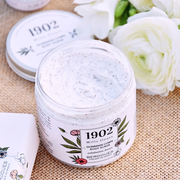 Tẩy Tế Bào Chết Toàn Thân Dưỡng Ẩm, Sáng Mịn Da Berdoues 1902 Mille Fleurs Body Scrub 200ml + Tặng kèm 1 bông tắm tạo bọt