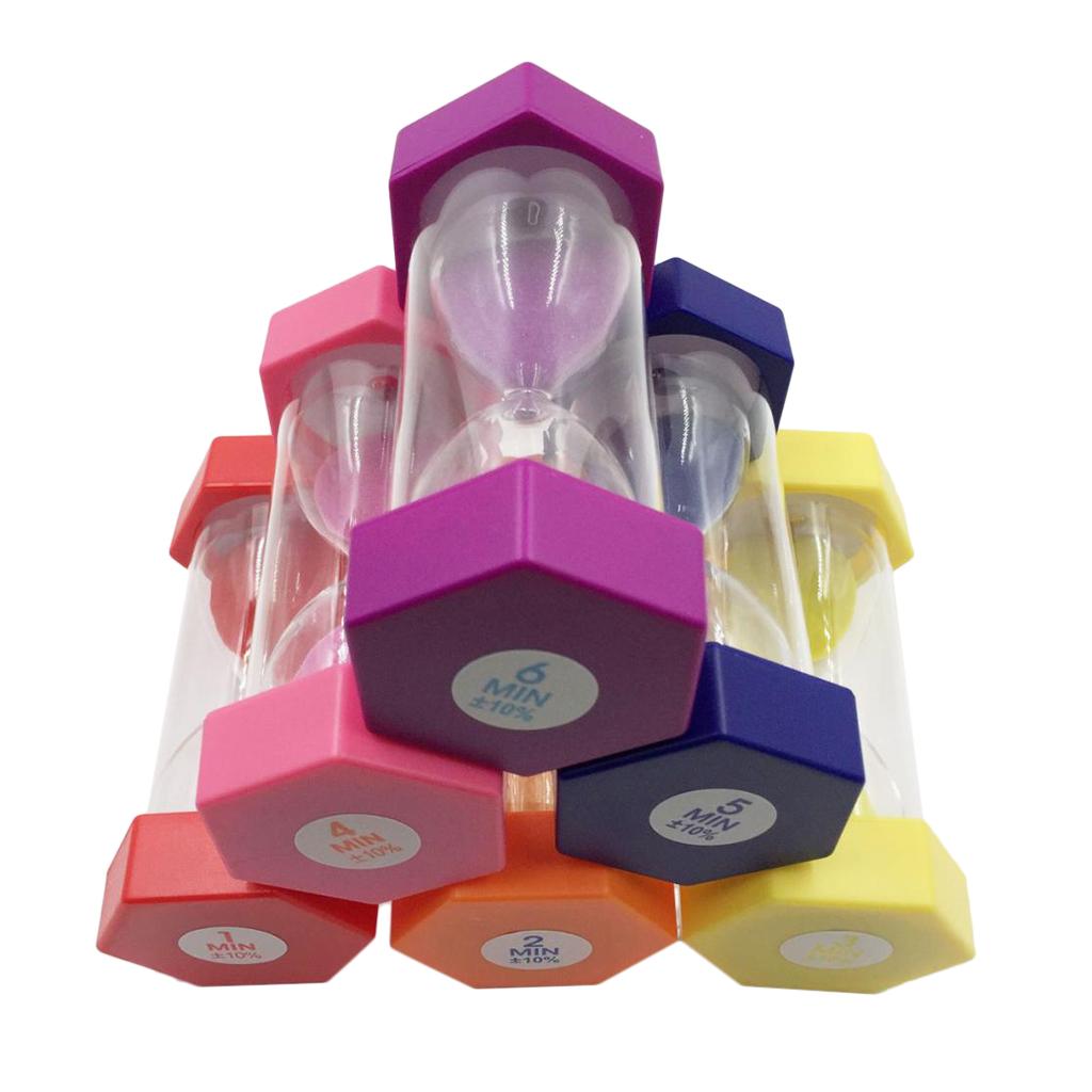 1+2+3+4+5+6 Min Set Sand Timer Hourglass Home Party Children Game Prop