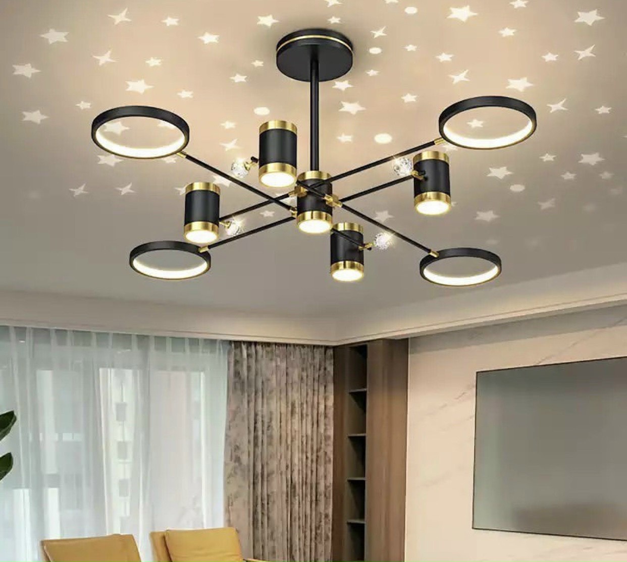 Đèn chùm hiện đại ,Đèn Chùm Treo Trần ,Đèn ốp trần, Đèn Trần Trang Trí Phòng Khách Đèn Treo Trần Nhà E27 Phong Cách Bắc Âu Hiện Đại