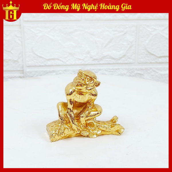 Tượng khỉ bằng đồng mạ vàng 24K