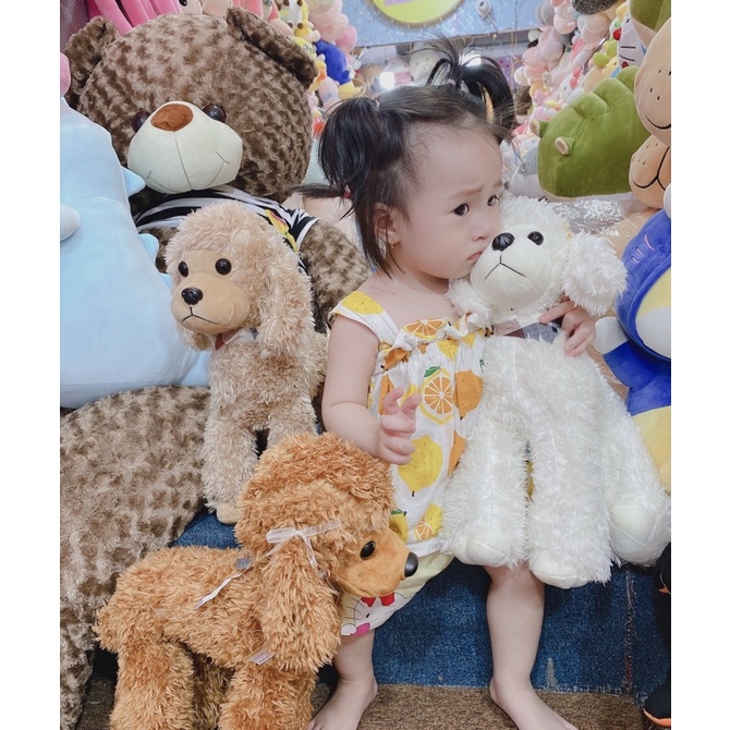 Gấu bông chó Poodle lông xù cao cấp, quà tặng thú nhồi bông hàng nhập khẩu