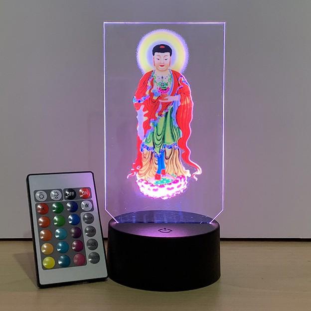 Hình Phật Adida in UV, adida gắn trên ô tô bằng mica đẹp kèm đèn Led 3D