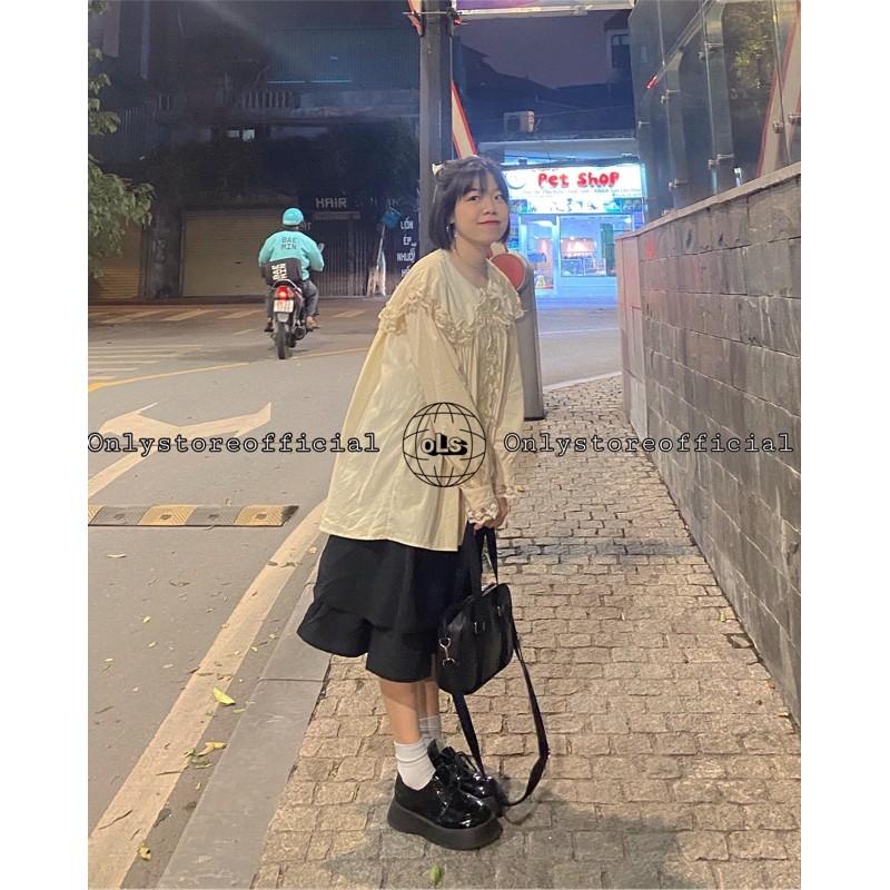 Áo sơmi kiểuchân váy 2 tầng siêu xinh