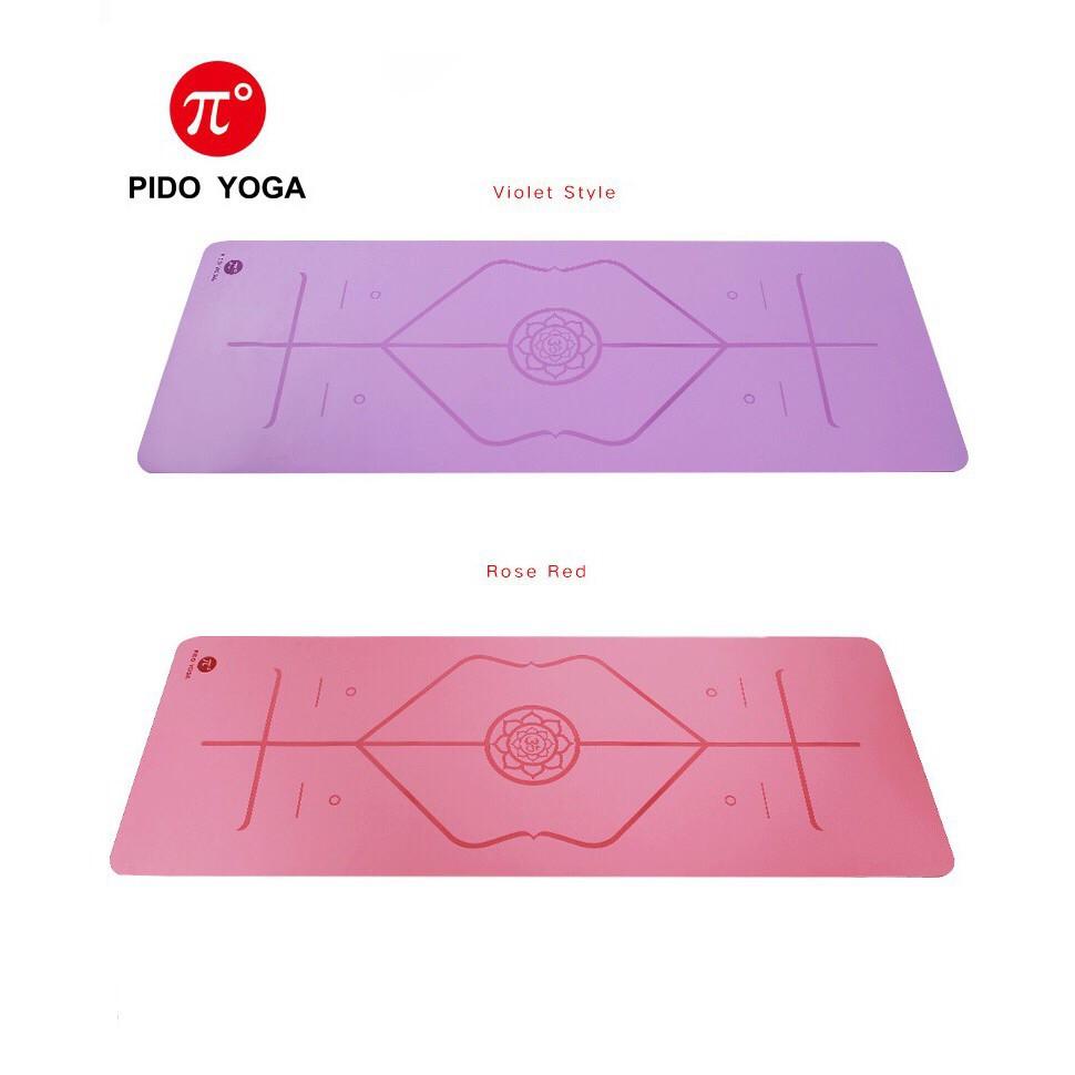 Thảm yoga pido định tuyến 5mm PU Cao Cấp (tặng túi xịn)