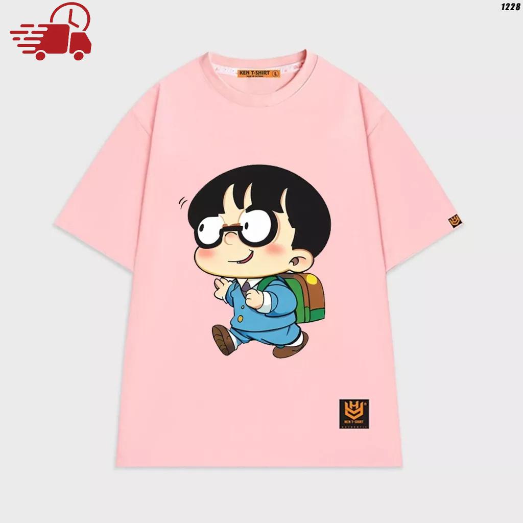 Áo thun tay lỡ áo phông trơn nam nữ unisex in hoạt hình vui nhộn