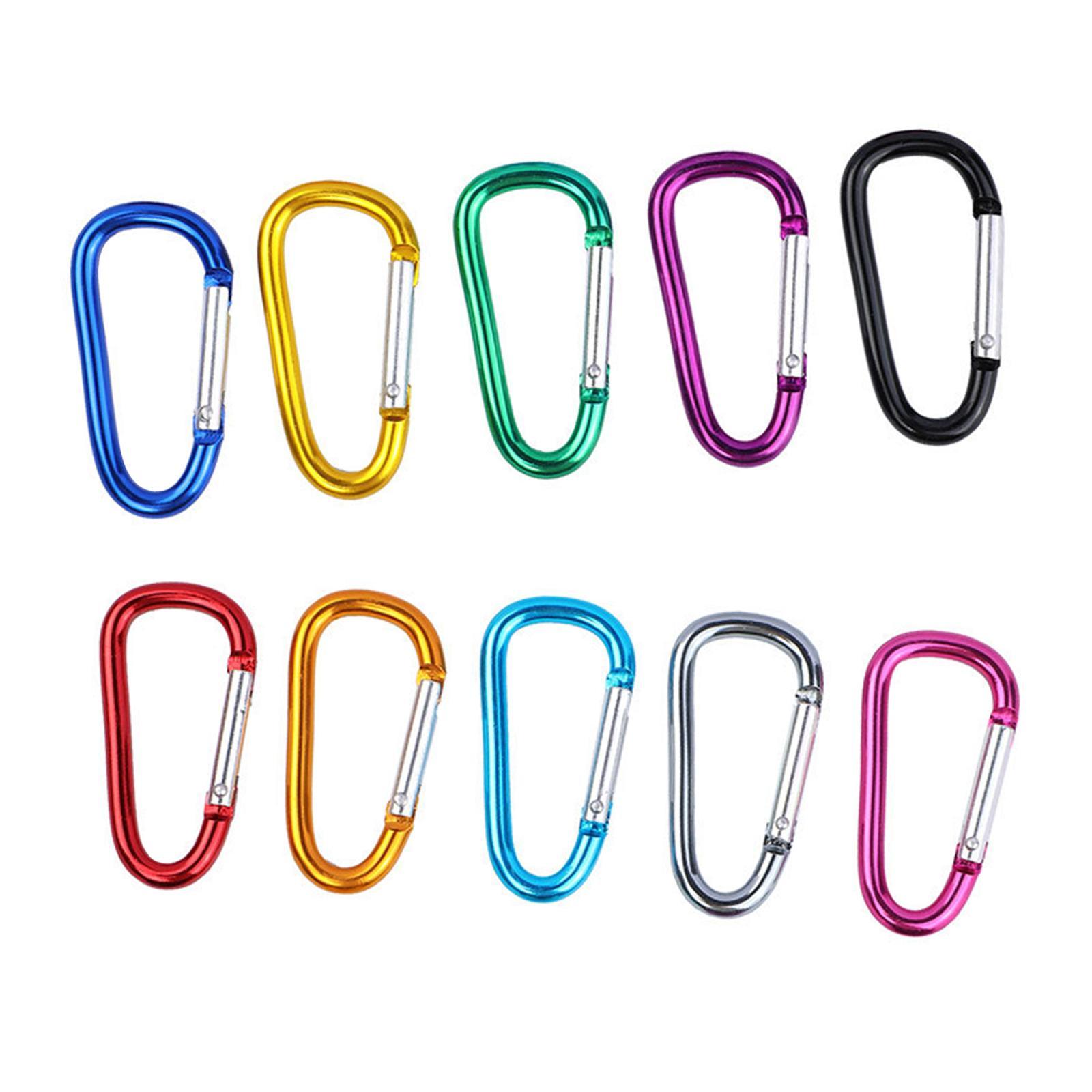10Pcs D Shaped Carabiners Small Snap Hook Carabiner Clip for Backpack Bag