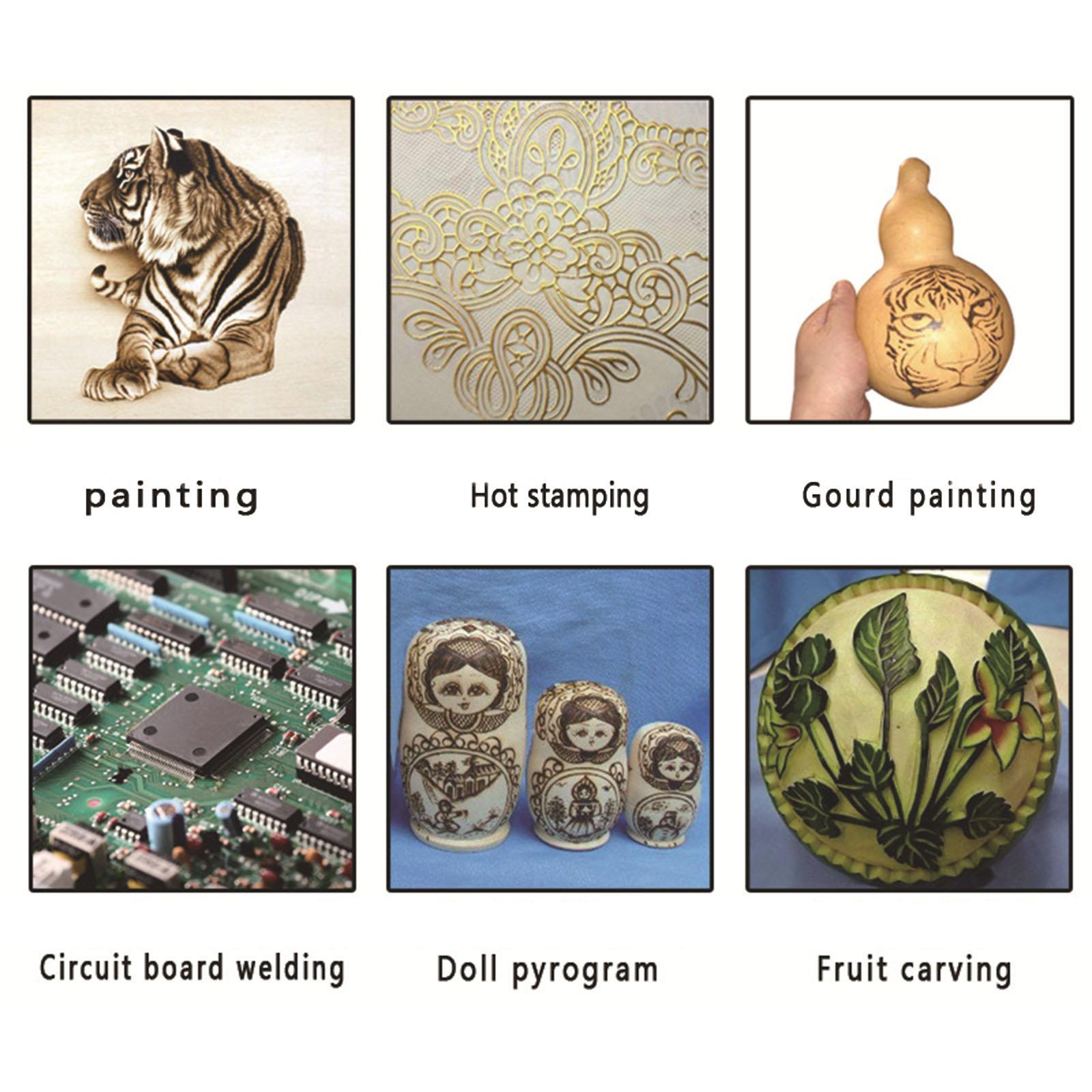 Wood Burning Kit Adults Solder Wire Stencils 220-480°C DIY Accessories W/Carrying Case Pyrography Pen Brush Wood Burning Tool for Soldering Carving