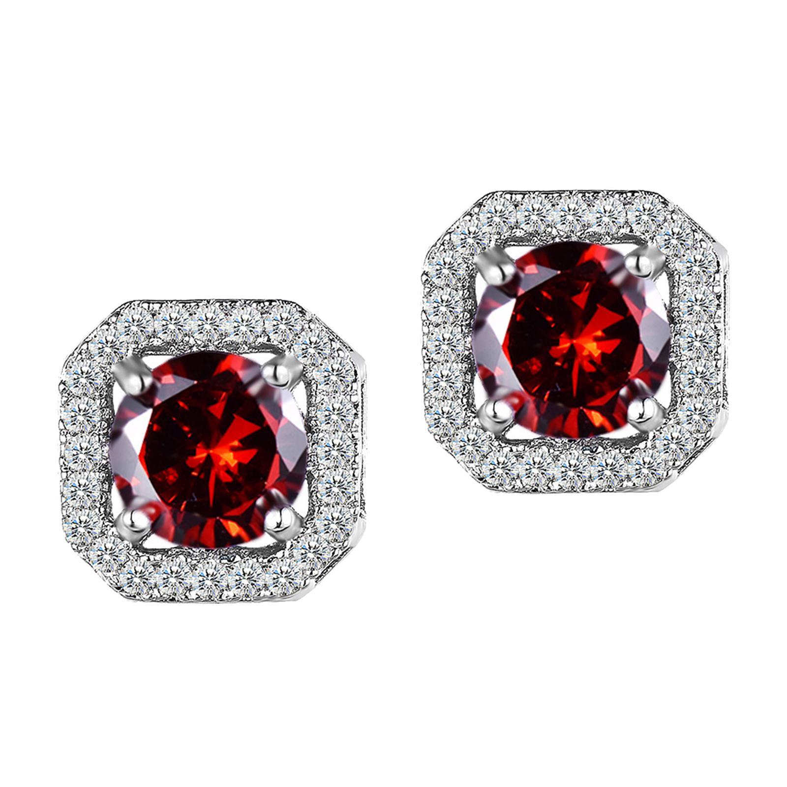 Geometric Stud Earrings, Women Earrings, Square Earring Ear Studs, Rhinestone Stud Earrings for Engagement, Valentine's Day