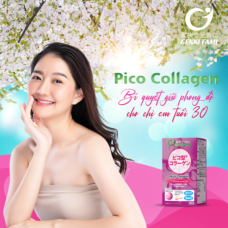 Combo Viên Uống Ngăn Ngừa Lão Hóa Pico Collagen và Trắng Da Từ Thiên Nhiên Shiro Hada Genki Fami Nhật Bản