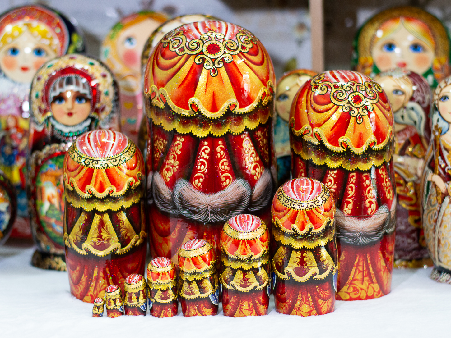 BỘ BÚP BÊ NGA MATRYOSHKA 10 LỚP CAO 26CM VẼ HOA VĂN "CHUYỆN CỔ TÍCH PUSHKIN" CỰC ĐẸP VÀ SANG TRỌNG ĐỘC ĐÁO