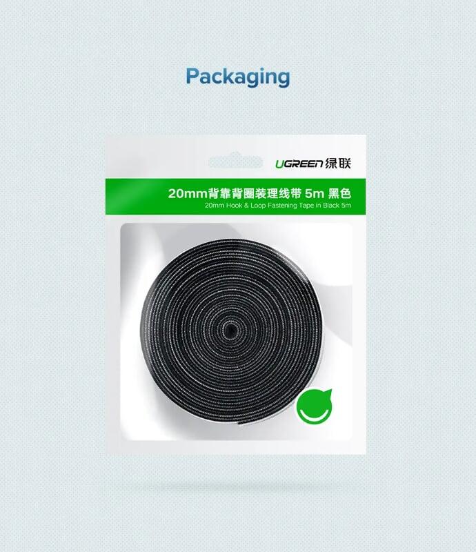 Ugreen UG40355LP124TK 3M màu Xám Dây dán Velcro đa năng tiện dụng - HÀNG CHÍNH HÃNG