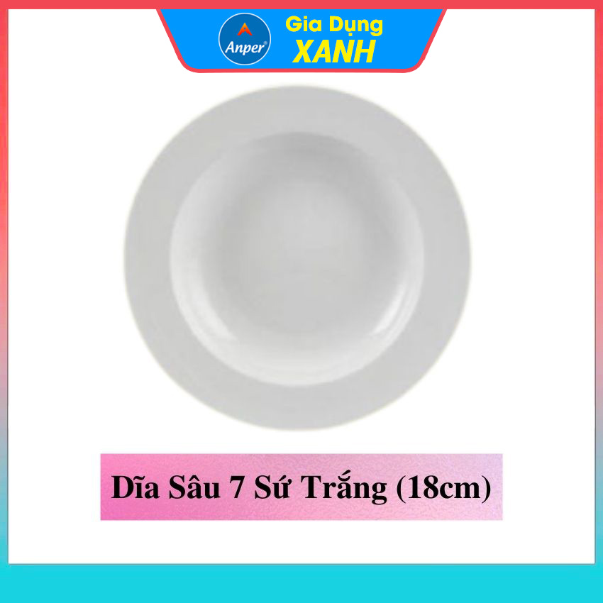 Combo 2 đĩa sứ 3 Dĩa Sứ Trắng 17cm 20cm 25cm 30cm Anper Cao Cấp Phong Cách Nhật Hàn dĩa sứ dĩa trắng tròn chén đĩa đẹp plate đĩa sứ kiểu đĩa sứ sâu lòng đĩa sứ trang trí